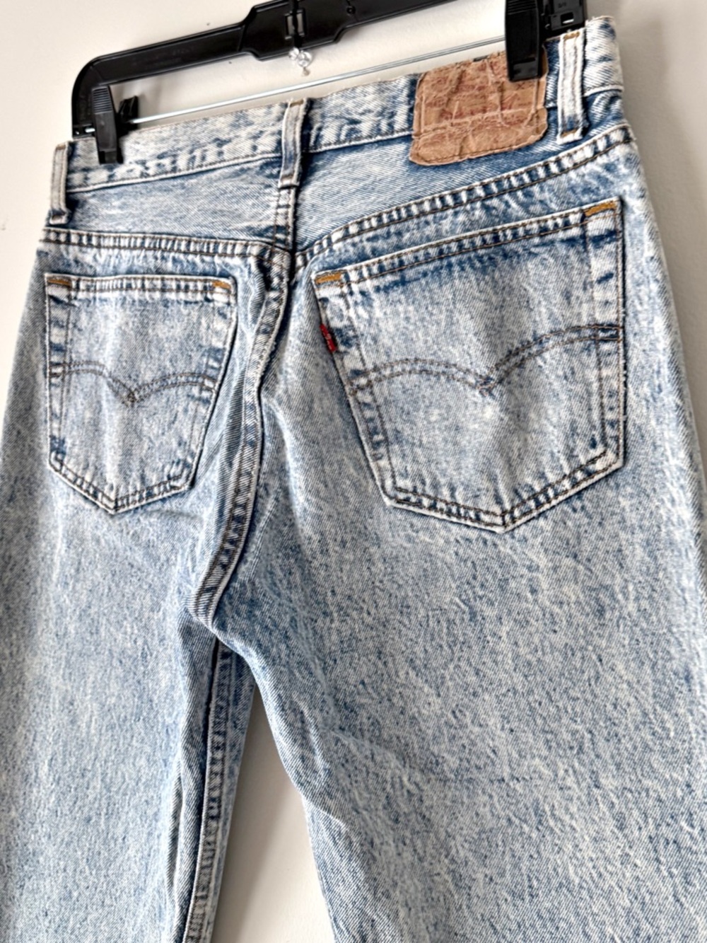 VTG 90s Levi's 501 Acid Wash Jeans Straight Leg High Rise Button Fly USA Sz 31 - Picture 11 of 16